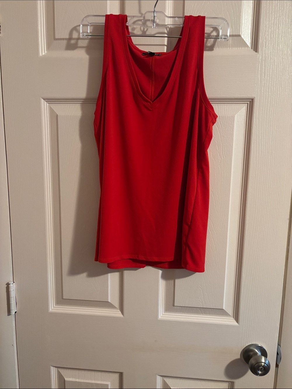 Express Bright Red V-Neck Tank Top